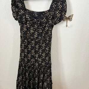 Lulus Black Floral Dress